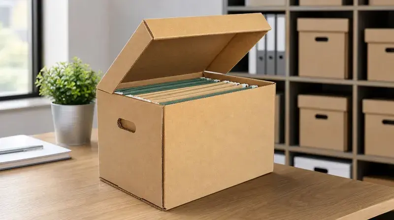 Storage Archive boxes with a hinged lid & precut handles
